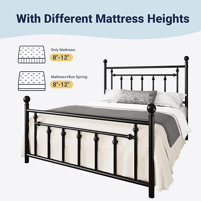 Allewie 14 Inch Full Size Metal Platform Bed Frame - Image 8