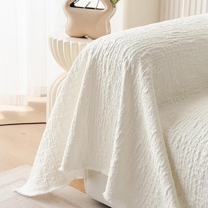 DREAMINGO Bubble Textured Cooling Sofa Cover, Ice Silk Breathable Couch Cover - Image 5