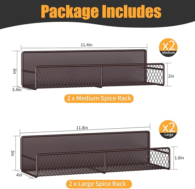 DTUQYX Magnetic Spice Rack for Refrigerator, 4 Pack 100% Metal Strong Magnet - Image 2