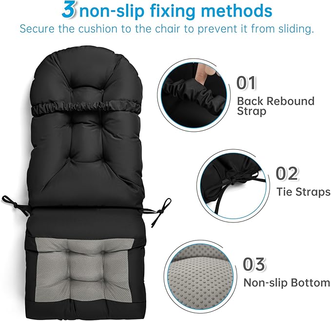 Adirondack Chair Cushion Waterproof Rocking Chair Cushion, Tufted High Back - Image 4