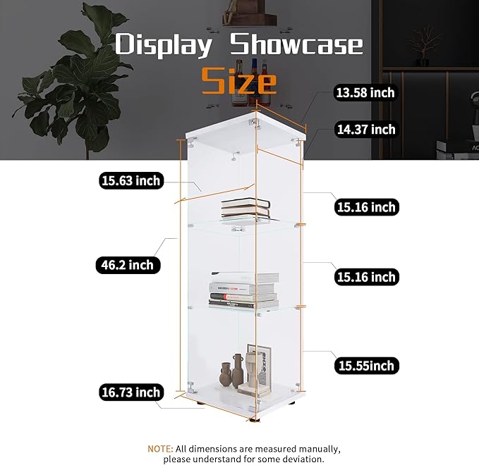 Beauty4U One-Door Glass Display Cabinet, Collection Display, Quick Installation - Image 2