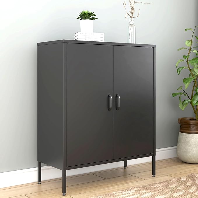 Bevivog Metal Locker Storage Cabinet, Home Office Metal Storage Cabinet Small - Image 9