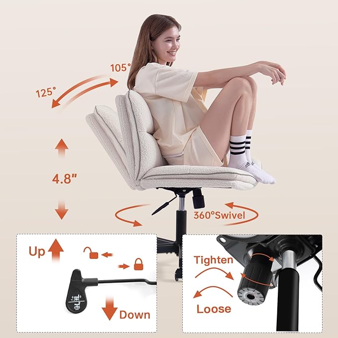 EMIAH Armless Office Desk Chair - Image 8