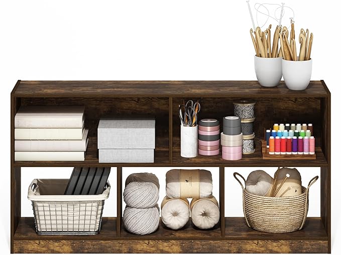Furinno DALY Book Shelf, 5-Cube Bookshelf, Horizontal Cube Storage Organizer - Image 4