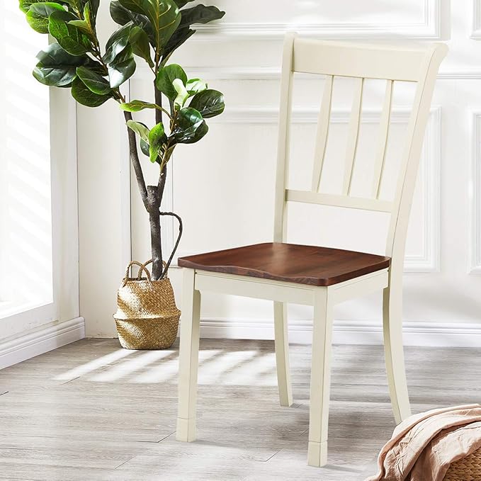 Giantex Wood Dining Chairs Set of 4, Armless Kitchen Chairs w/Solid Rubber Wood - Image 8