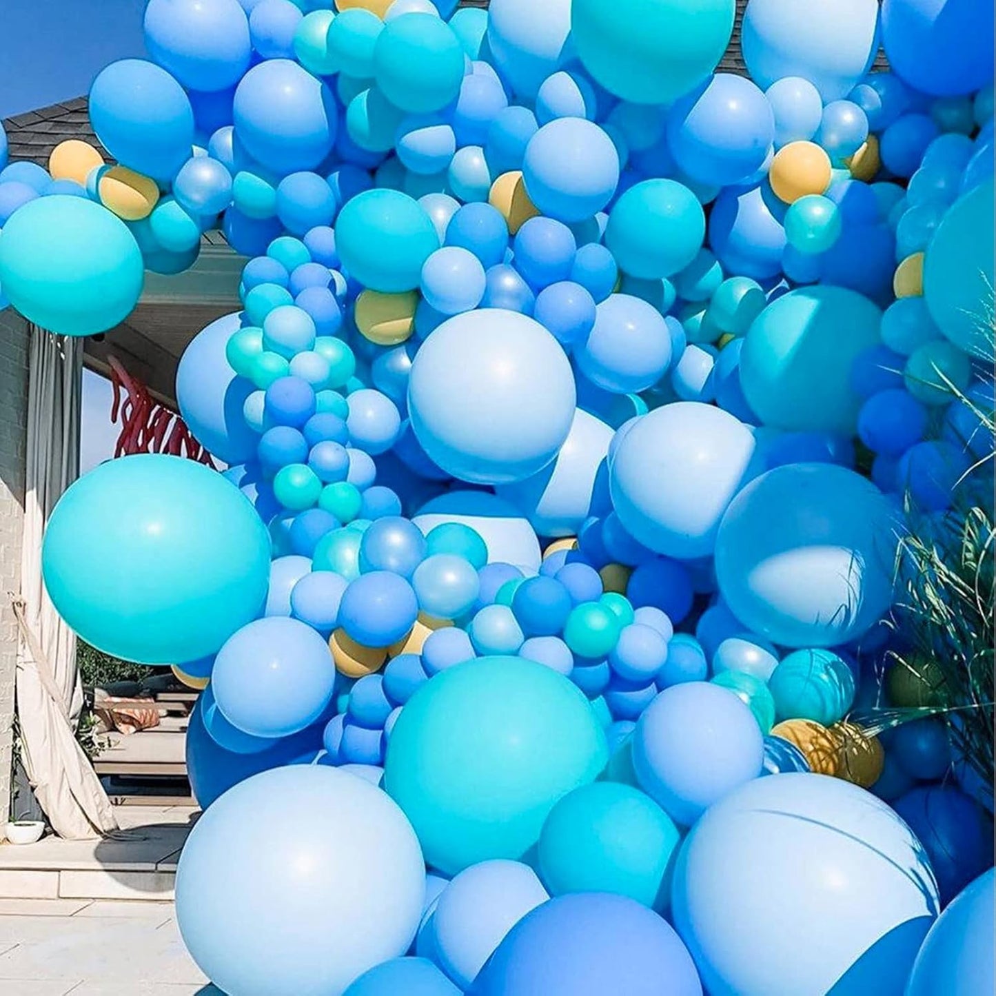KAWKALSH 200pcs Light Blue Balloons 5 Inch, Small Mini Latex Balloons for Party Birthday Baby Shower Anniversary Festival Arch Garland Decoration
