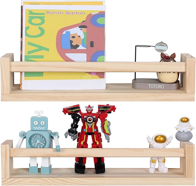 JORIKCHUO Nursery Book Shelves, Kitchen Spice Rack, or Rustic Wall Mounted - Image 8
