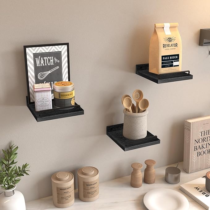 RYOFOBETTO Small Floating Shelf, 6 X 6 Inches Farmhouse Wall Shelves - Image 2