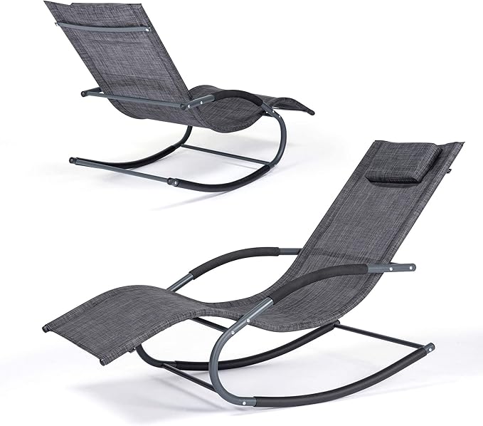 Outdoor Lounge Chairs with Removable Pillow, Pool Chaise Lounge Chairs Set of 2 - Image 7