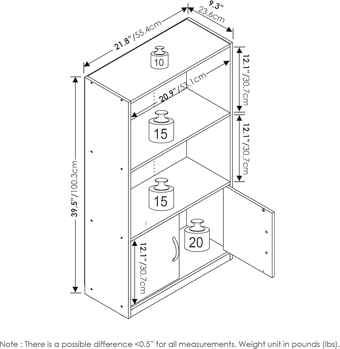 Furinno Gruen 3-Tier Open Shelf Bookcase - Image 3