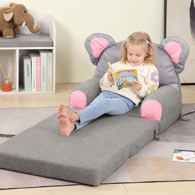 MOMCAYWEX Kids Sofa, Sherpa Couch - Image 6