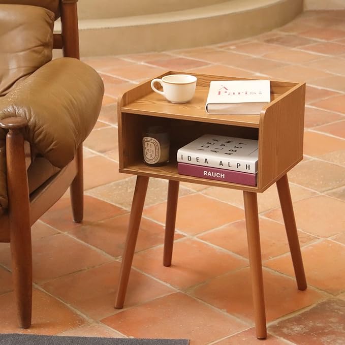 MaxSmeo Nightstands Set of 2, Mid Century Modern Side Table Bedroom - Image 2