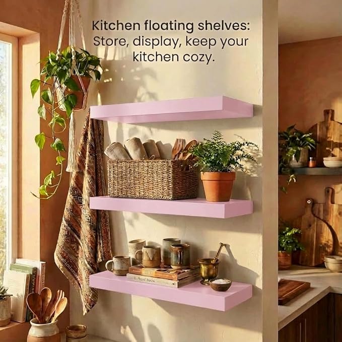 SAUMONIERES Floating Shelves Wall Shelf Solid Wood - Image 4