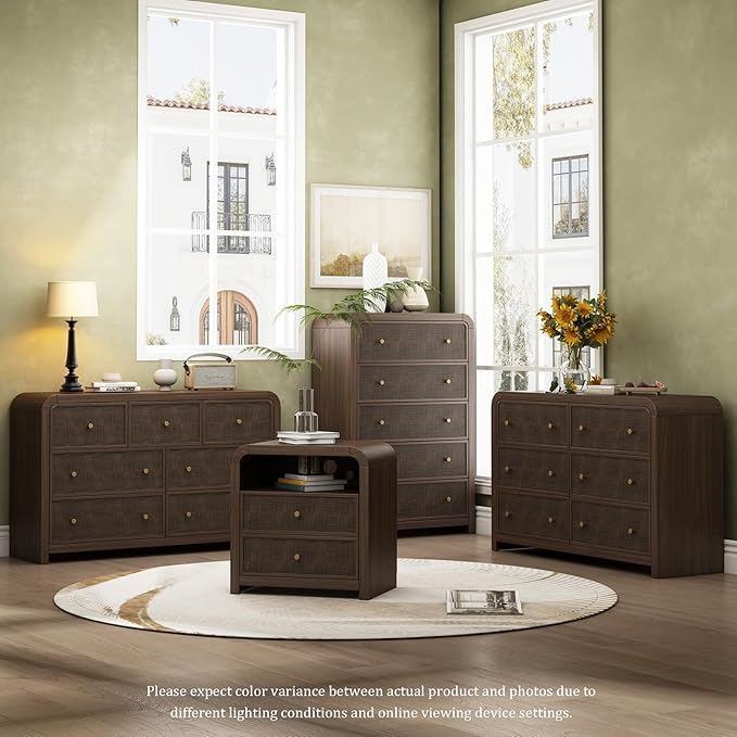 Oak&Sparrow Rattan Nightstand, 23.6'' Rattan End Table - Image 3