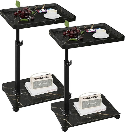 C Table End Table Adjustable Height, 360°Swivel TV Tray Table by Unknown