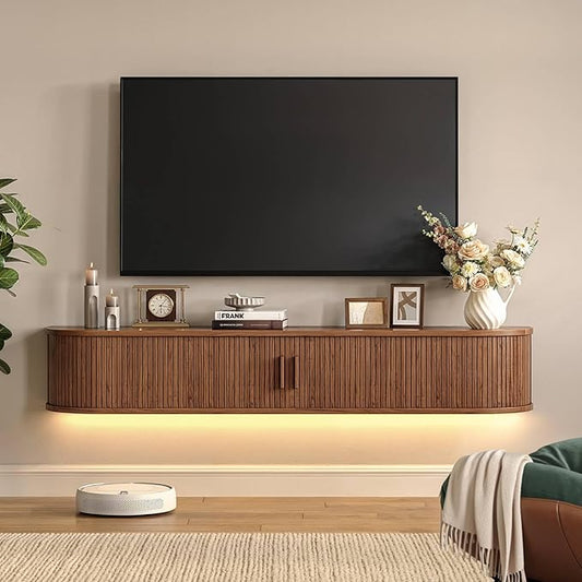 63" Floating TV Stand with Power Outlet by ONBRILL