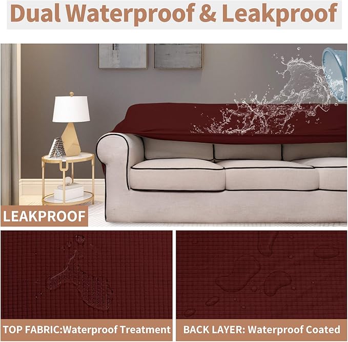 Easy-Going 100% Waterproof Couch Cover, Dual Waterproof Sofa Cover, Stretch - Image 3