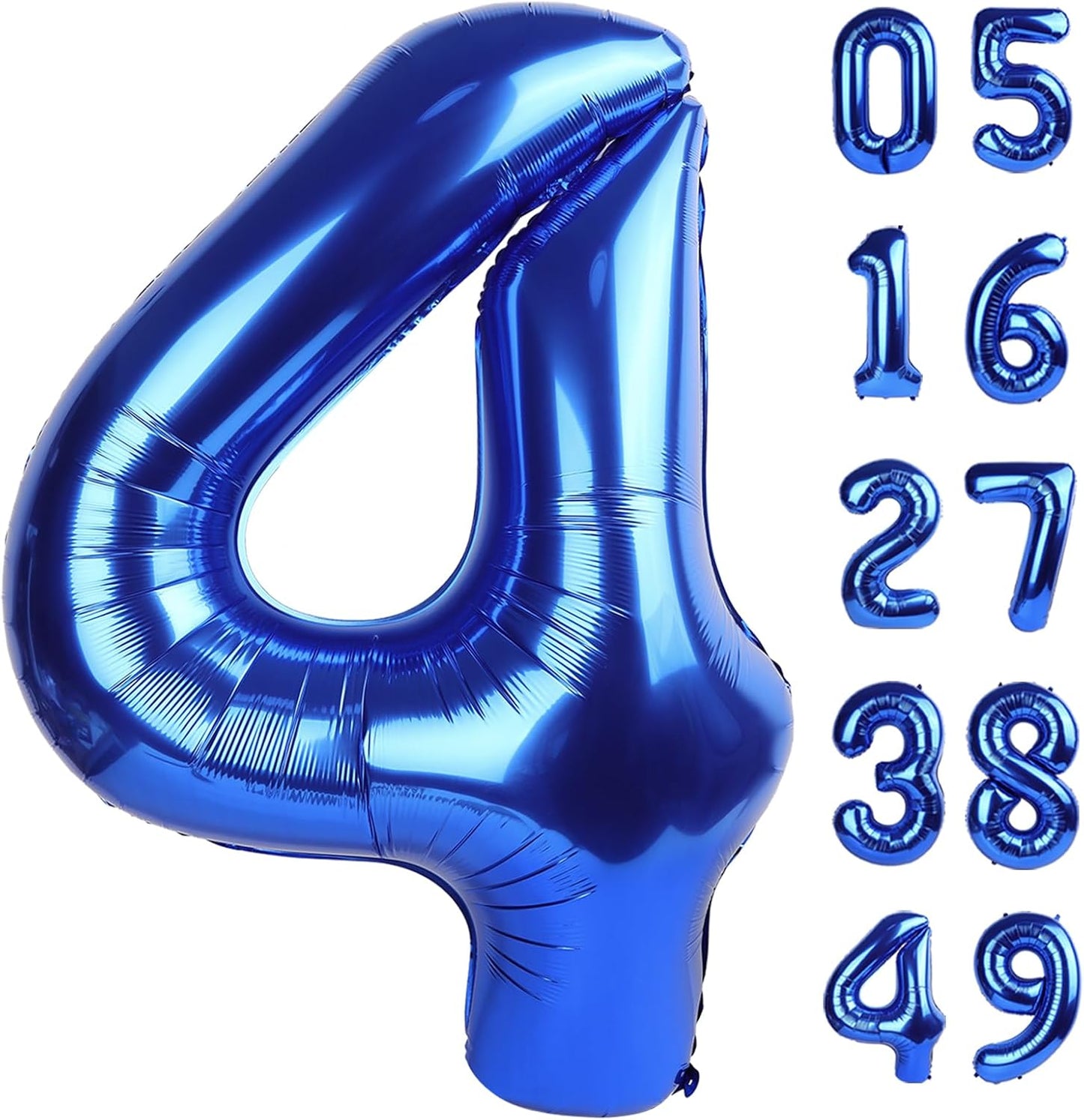 40 Inch Dark Blue Large Numbers Balloons0-9,Number 4 Digit Helium Balloons,Foil Mylar Big Number Balloons for 4th 14 Birthday Party Supplies Decorations Anniversary Wedding Supplies Decorations