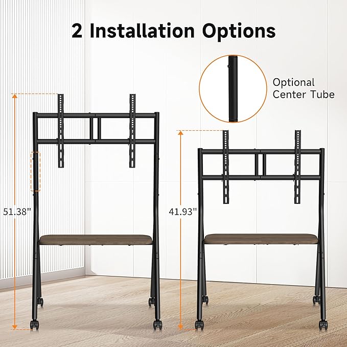 XINLEI Easel Rolling TV Stand for 32-80 Inch TV up to 121lbs, Mobile Portable - Image 2