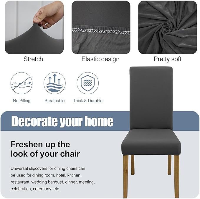 BIETYONE Stretch Dining Chair Covers Set of 2, Soft Removable Washable Kitchen - Image 3