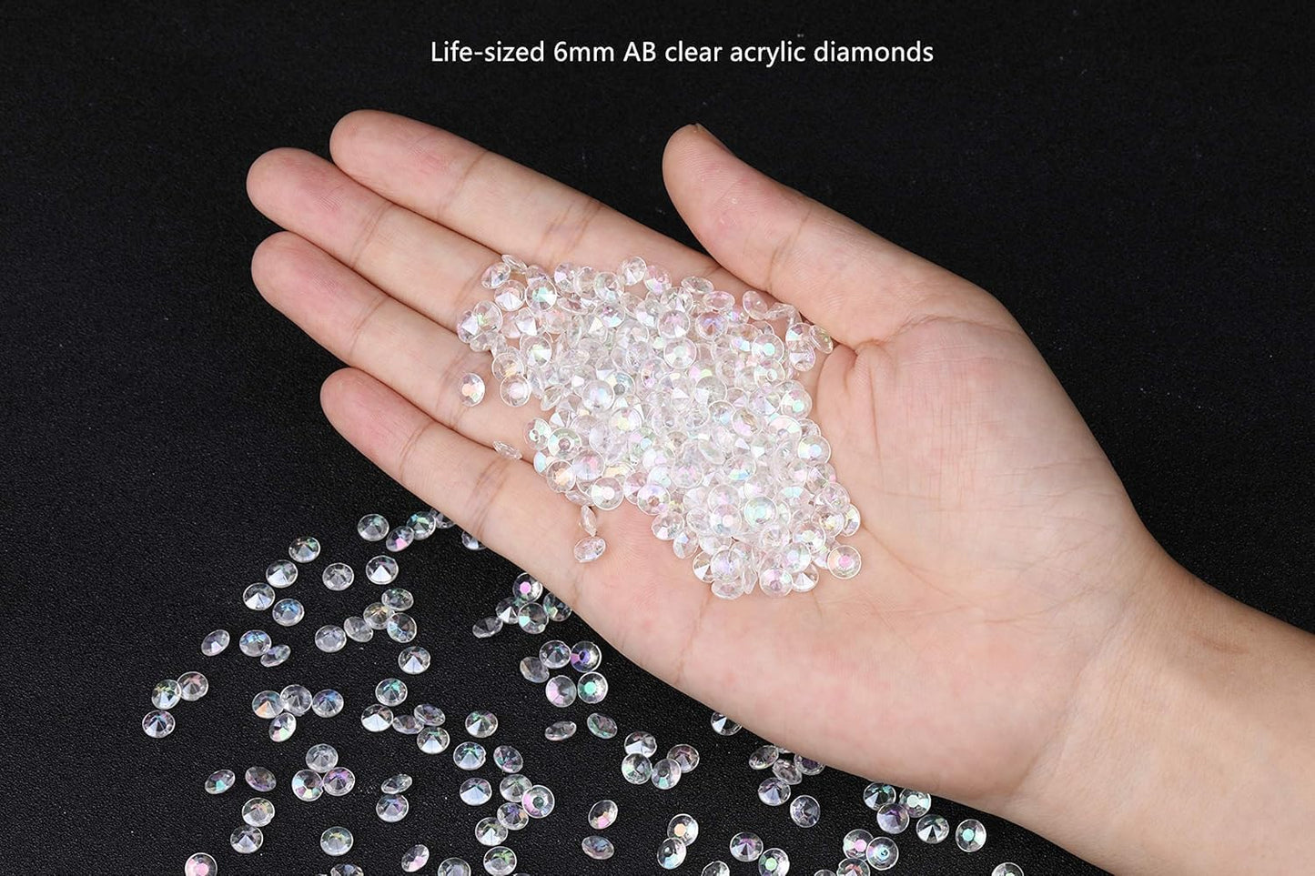 5000 pcs/Pack Wedding Table Scatter Confetti Crystals Acrylic Diamonds 6 mm Rhinestones for Wedding, Bridal Shower, Vase Beads Decorations (6mm, Light Yellow)