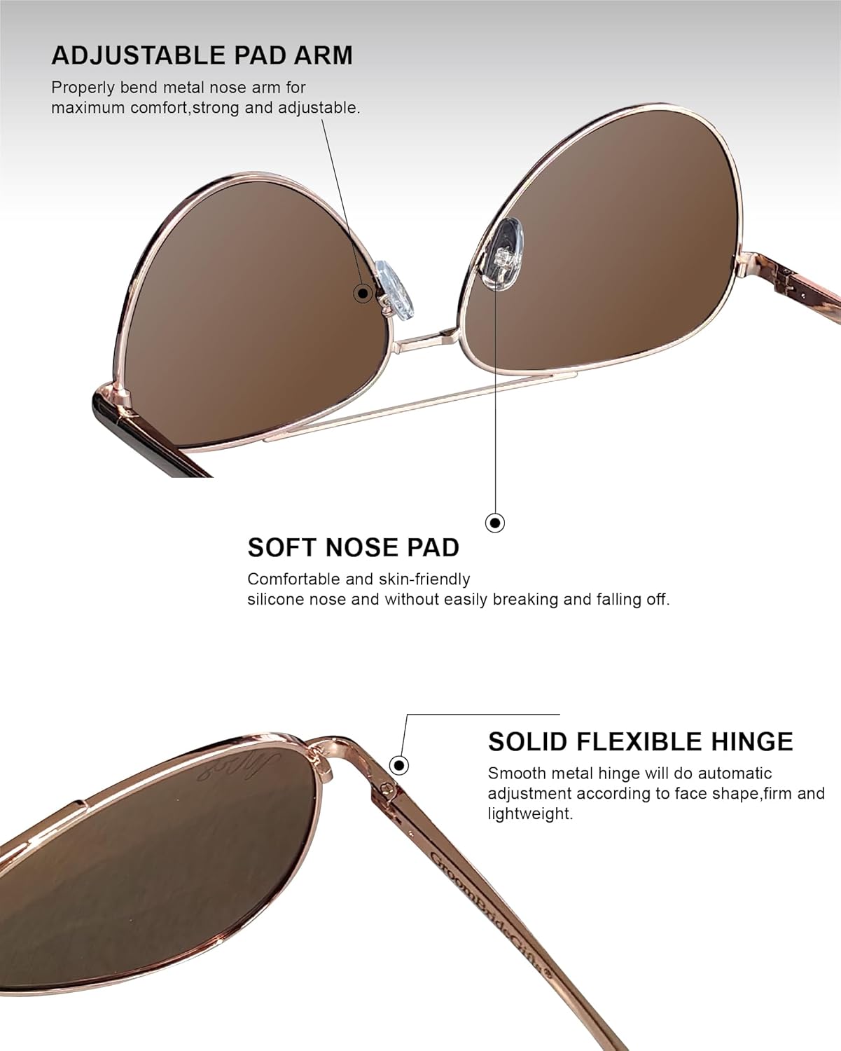 Bride and Groom Polarized Sunglasses for Wedding – UV400 Protection, Lightweight & Stylish Couple Sunglasses