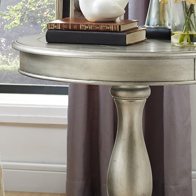 Roundhill Furniture Rene Contemporary Wood Pedestal Side Table - Image 7
