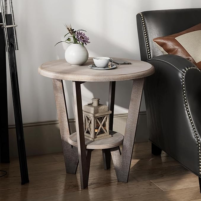 Set of 2 Rustic Farmhouse end Table - Image 8