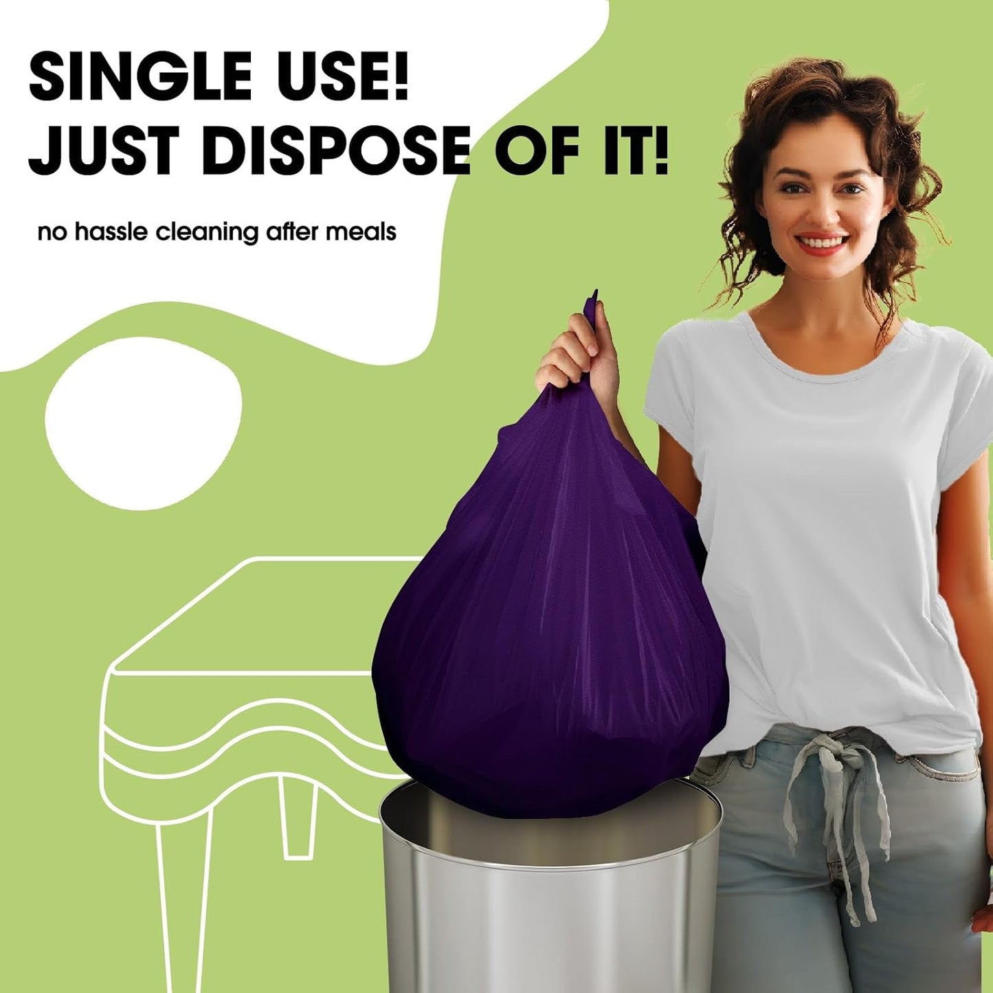 Pureegg Plastic Table Cloth Disposable 10 Pack, 84'' Round Table Cloths, Halloween Party Decorations, Summerween Decor, Halloween Tablecloths, Round, Plastic Cover, Leakproof & Sturdy, Purple