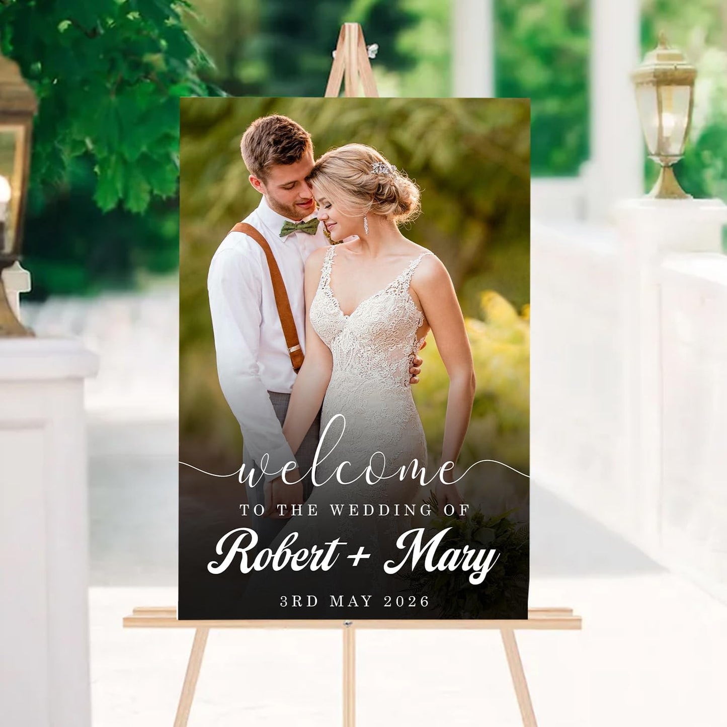 Personalized Photo Wedding Welcome Sign Template, Modern Minimalist Reception Sign, Welcome Wedding Board