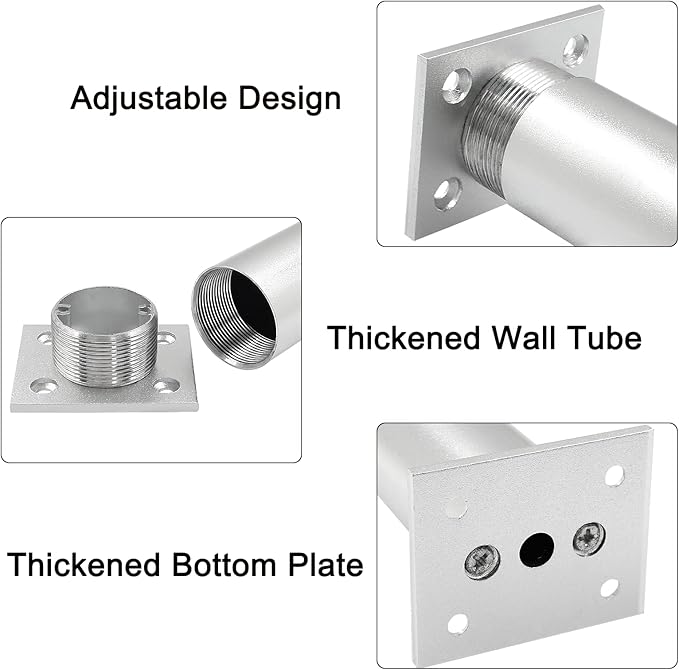 Set of 4 Aluminum Alloy Furniture Legs 4.7 Inch Height, 1.5 Inch Diameter - Image 4
