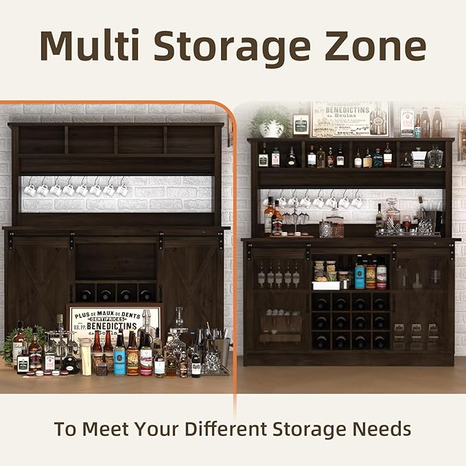 4ever2buy Farmhouse Coffee Bar Cabinet - Image 6