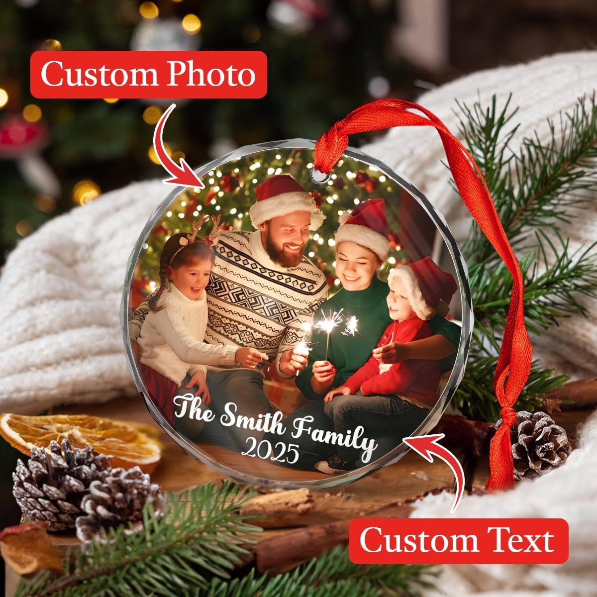 Personalized Christmas Ornaments with Names, Couple Glass Ornament, Custom Wedding Gifts for Couples 2025, Wedding Gift Ideas for Newly Wed Couple, Bride, Bridal Shower, Future Mr & Mrs (F2)