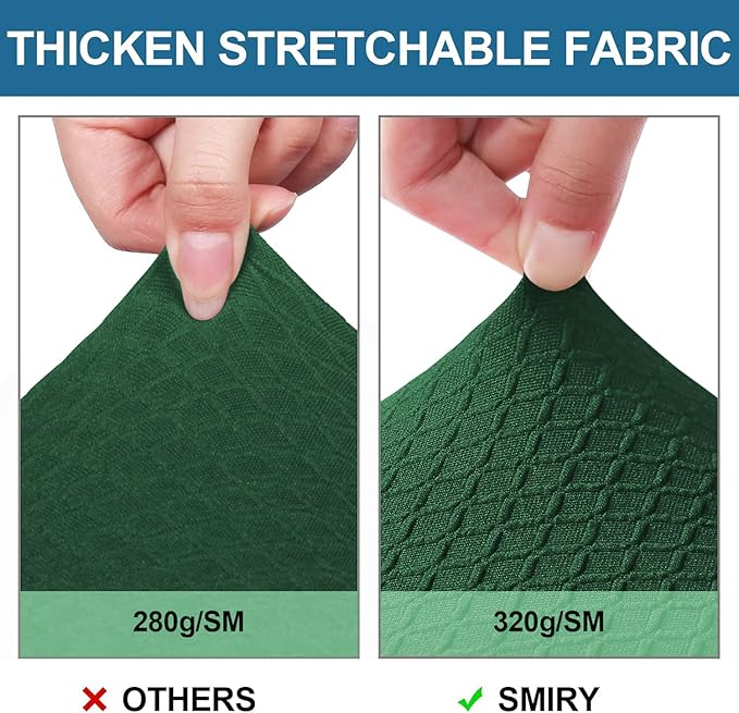 Smiry Waterproof Seat Covers for Dining Room Chairs Set of 8, Stretch Jacquard - Image 5