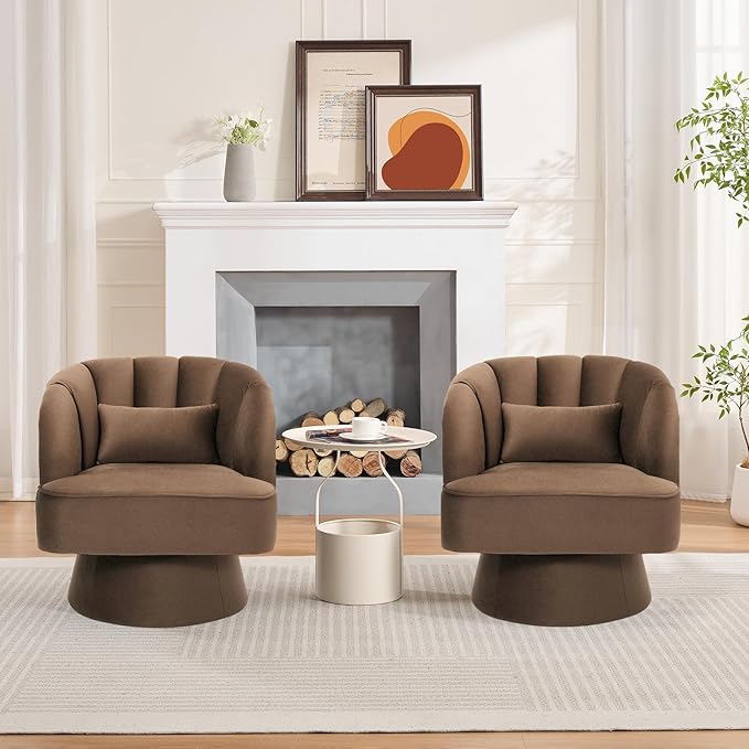 Garvee Ultra-Plush Swivel Accent Chair, 360° Barrel Lounge Chair - Image 2