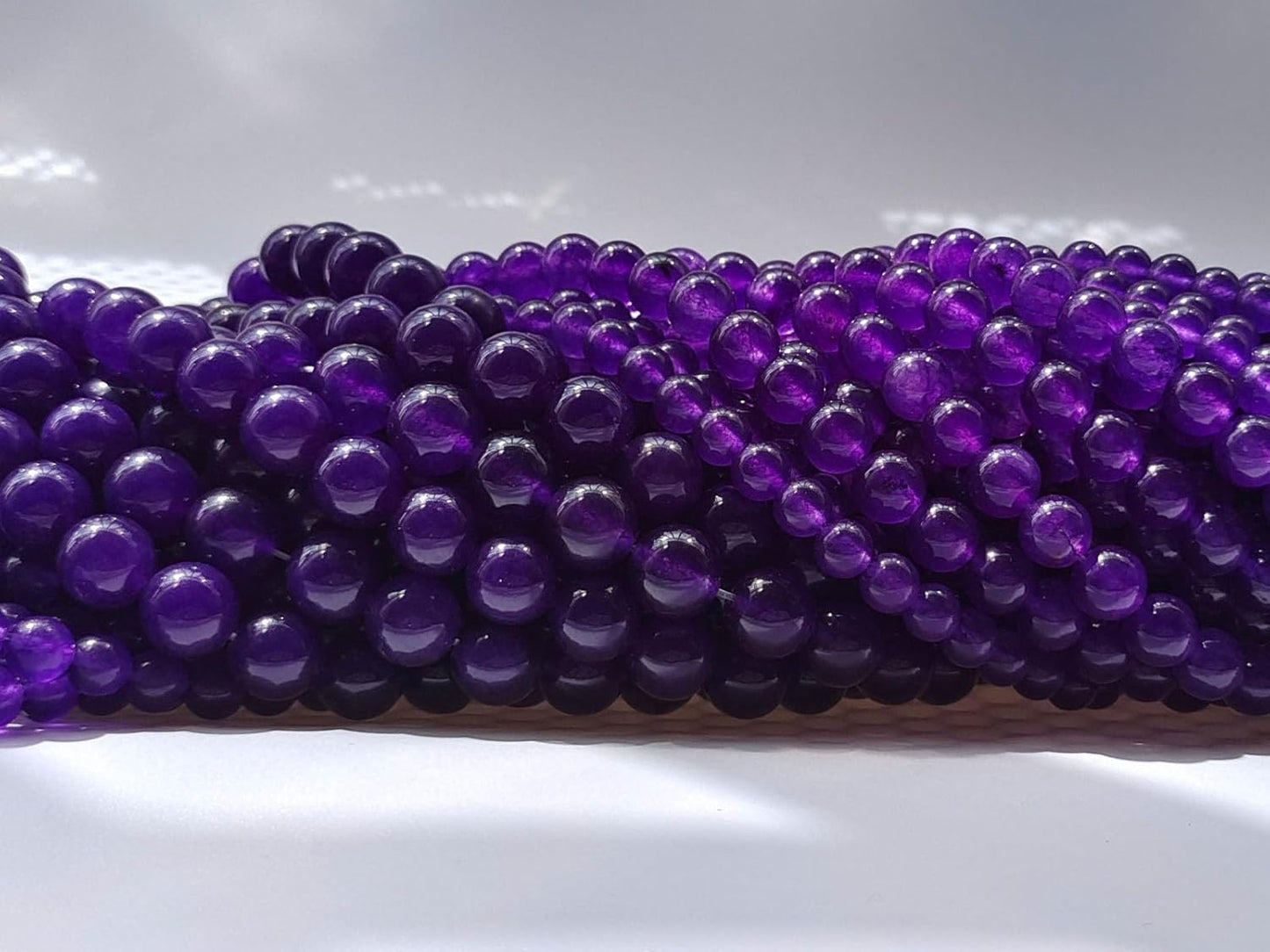 Stone Beads 10mm 60pcs Dark Purple Chalcedony Beads Round Loose Gemstones Beads for Bracelet Necklace Jewelry Making (10mm, 61033 Dark Purple Chalcedony)