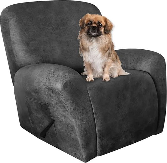 ANARACHON Leather Like Recliner Chair Covers Heavy Duty, 4 Pieces Recliner Cover by ANARACHON