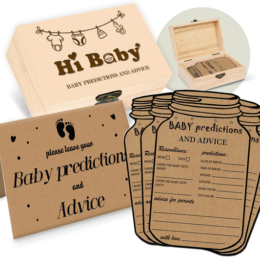 Baby Prediction Cards for Baby Shower Games, Advice and Wishes Cards for Parents To Be, Gender Neutral Boy Girl, Baby Predictions Box Guessing Activities Baby Shower Decorations (5x7inch)