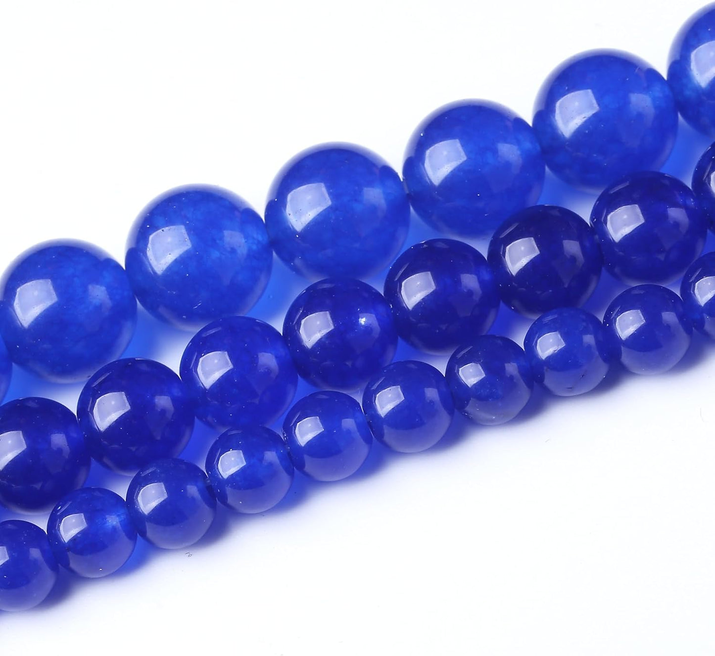 Mysterious Blue Chalcedony Stone Beads Gemstone Round Crystal Energy Jade Beads Stone Beads for Jewelry Making DIY Bracelet Necklace Jewelry Making 1 Strand 15.5inch 4MM