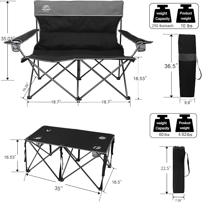 Oversized 4 Pcs Camping Chair Set - Image 3