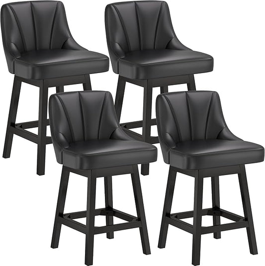 YaFiti Swivel Bar Stools Set of 4, 26 Inch Counter Height Bar Stools by YaFiti