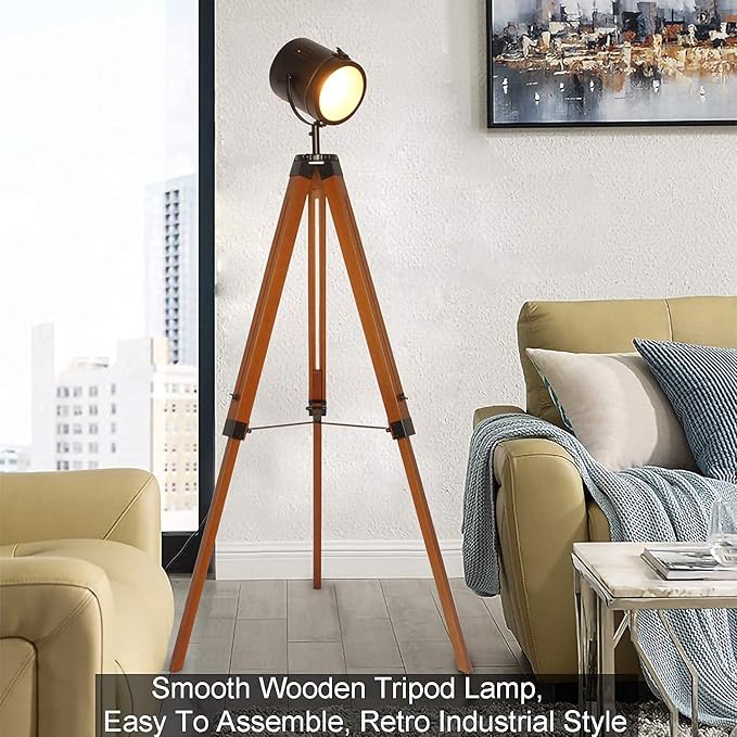 DEC LUCE DECOLUCE LIGHTING Vintage Industrial Tripod Floor Lamp - Image 2