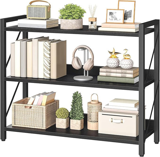 HOOBRO Bookshelf, 3-Tier Industrial Bookcase, Book Shelf Storage Organizer by HOOBRO