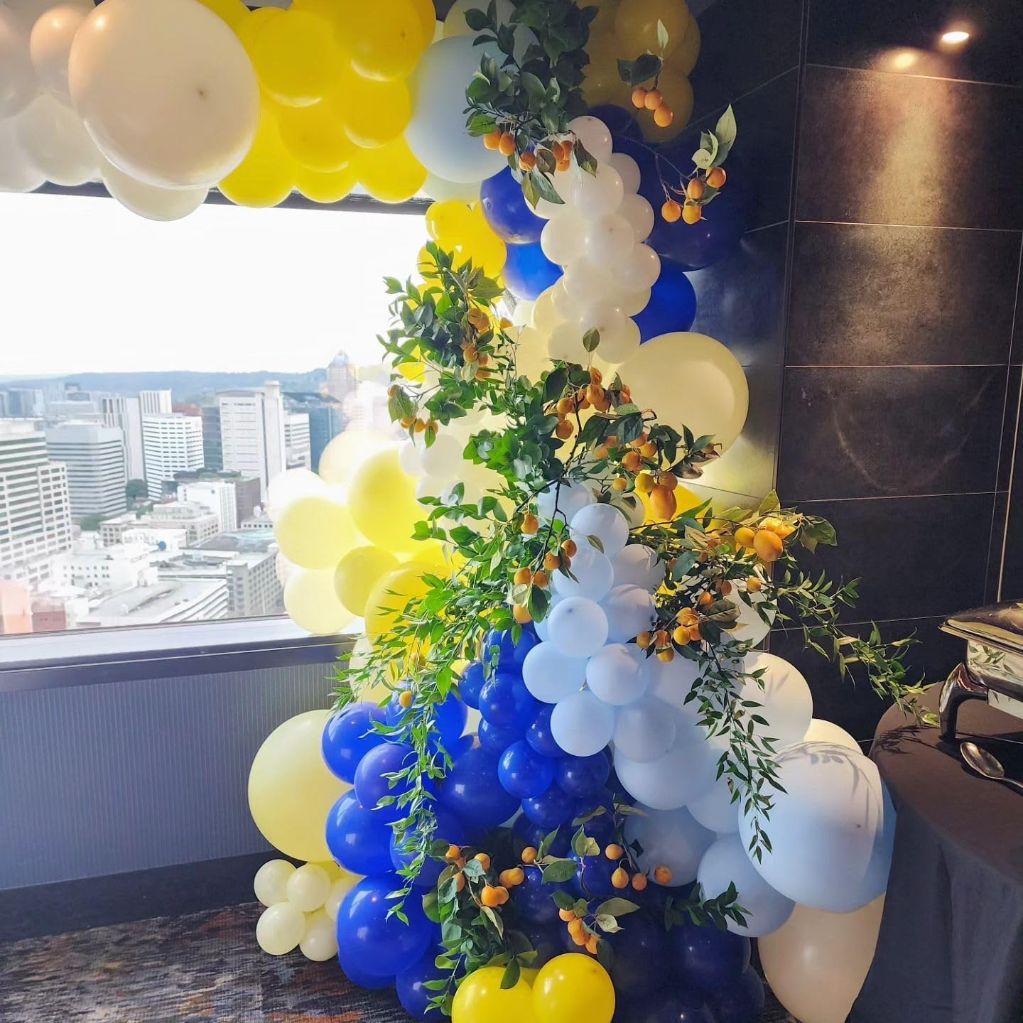 Paready 50pc Blue & Yellow Balloons - 12in Dusty Blue, White & Yellow Latex Balloons with Confetti for Boys Birthday, Baby Shower, Anniversary & Wedding