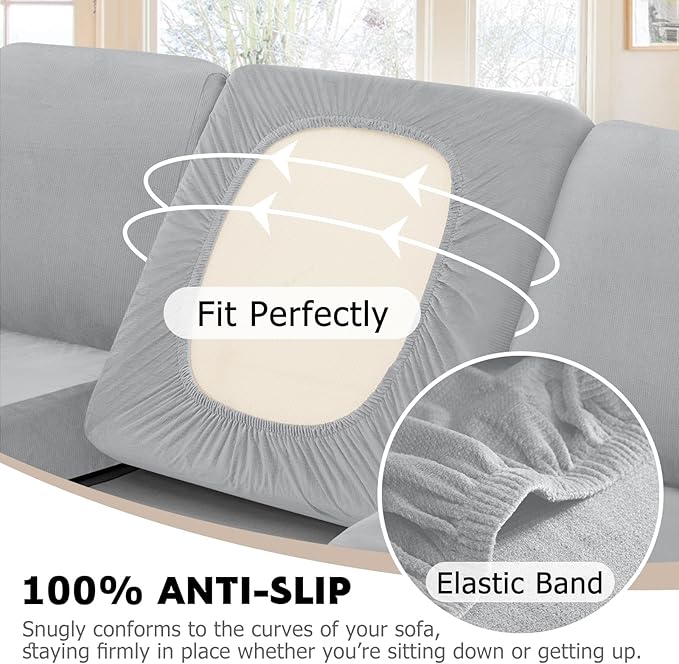 Arfntevss Velvet Corner Sectional Couch Covers Slipcovers L Shape Couch Cushion - Image 4