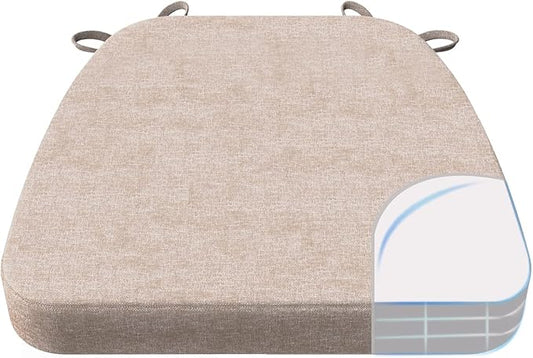 AAAAAcessories D-Shaped Chair Cushions, Machine-Washable Cover, Oatmeal Beige by AAAAAcessories