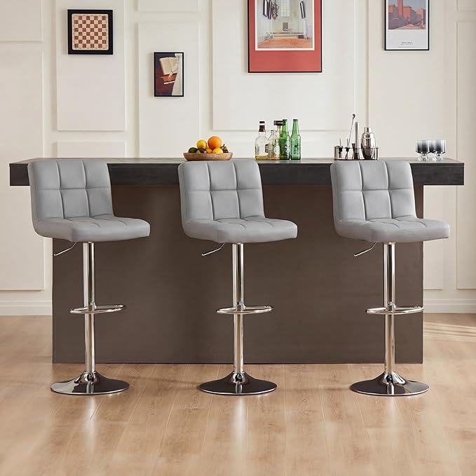 DUMOS Bar Stools Set of 2, 24 inch Counter Height Bar Stools, Upholstered - Image 7
