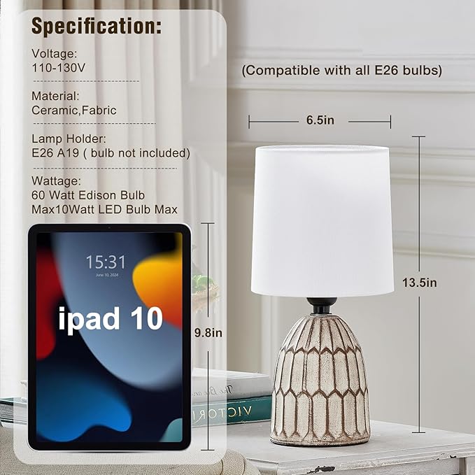 EJIAXIN Small Table Lamp -13.5" Boho Lamp - Image 2