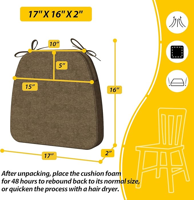 AAAAAcessories D-Shaped Chair Cushions, Machine-Washable Cover - Image 2