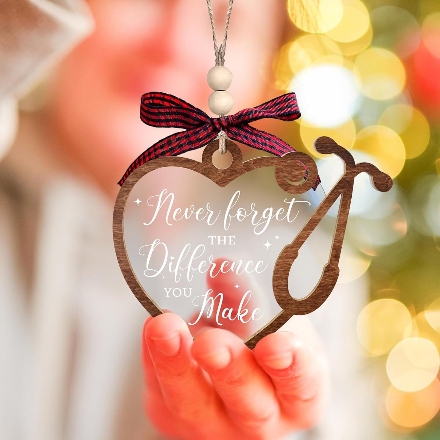 Pawzity Nurse Gifts for Women - Nurses Week Gifts - Nurse Christmas Ornament - Nurses RN Gift for Women - Birthday, Appreciation, Graduation, Thank You Nursing Gift Ideas - Wood & Acrylic Ornament